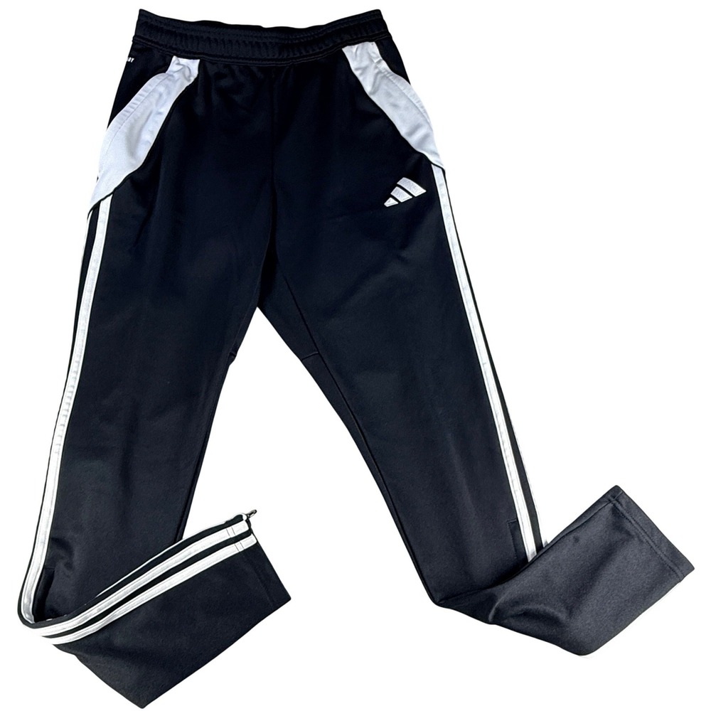Adidas Womens Tiro Track Pants AEROREADY Ankle Zip Small Black White Athletic